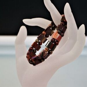 Stone Tiger Eye Stretch Bracelet Gemstone Beaded Jewelry